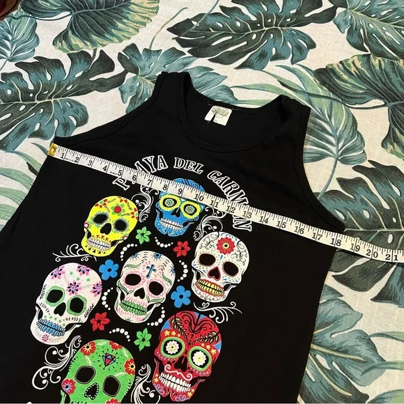 REEF Sugar Skull Day Of The Dead Dia De Los Muertos Mexico Graphic Tank Top - Picture 8 of 11